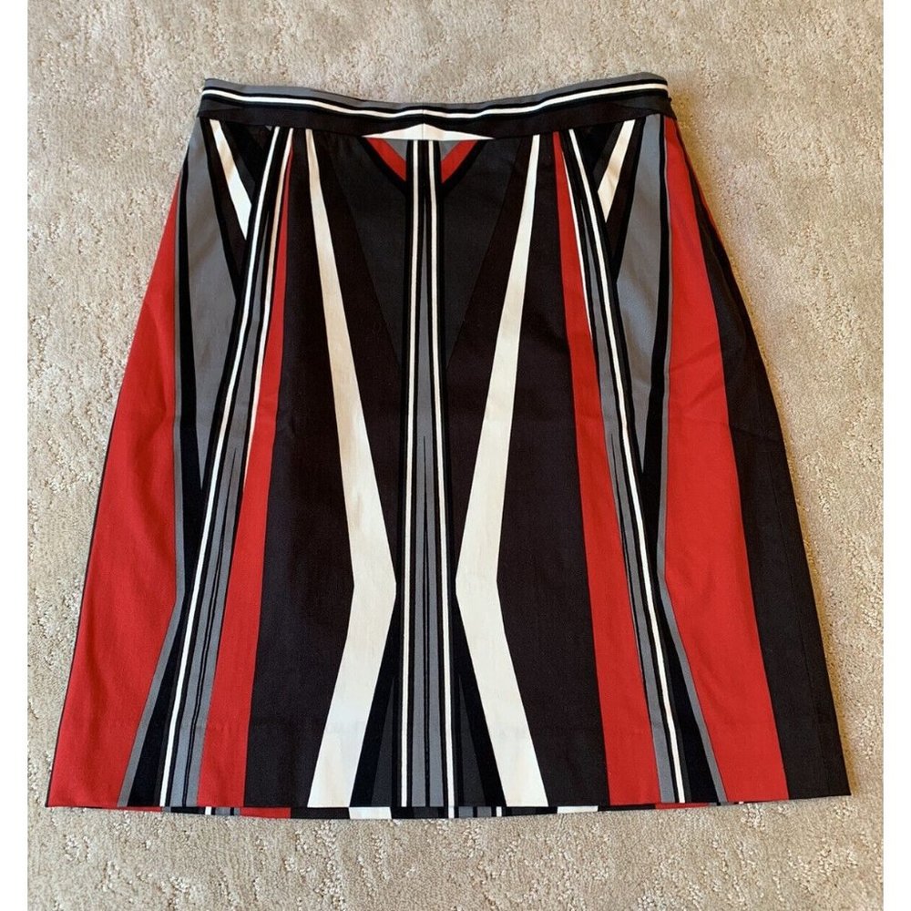 ETCETERA Pencil Stretchable Skirt Women’s Size 6 Red White Black Gray Geometric